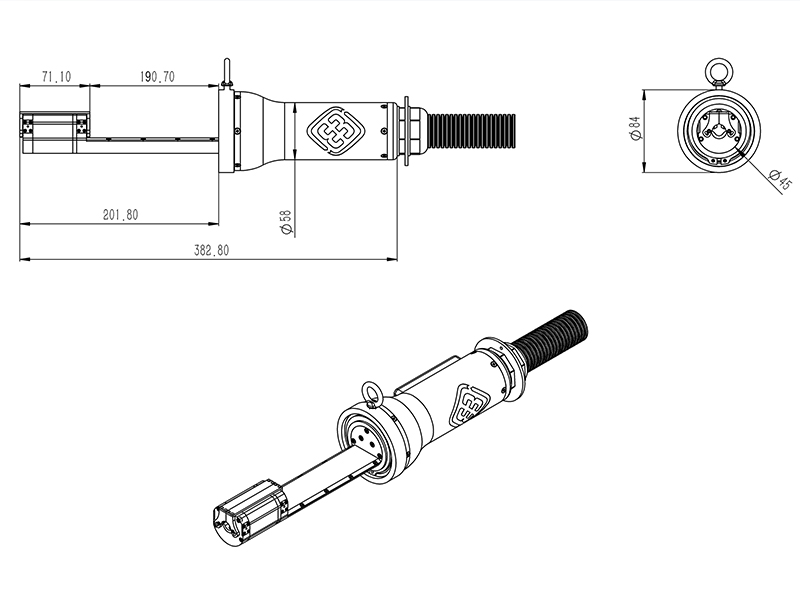 换热器U形管焊机MWH-12DA三视图