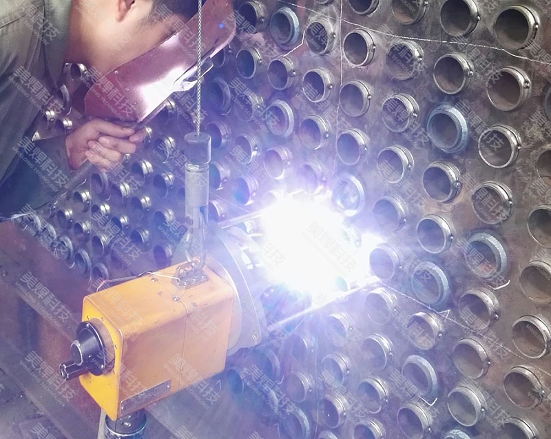 全位置管板焊接设备应用于浙江换热器行业项目